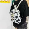 Bolsas de almacenamiento 2022, mochila con estampado de animales de vaca, estudiantes, niñas, estampado de letras, informal, hombro, libro escolar, antirrobo para mujeres