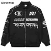 Giacche da uomo Giacche da baseball vintage Streetwear Hip Hop Ricamo Lettera Giacca da corsa Harajuku Fashion Varsity Casual Racer Bomber Cappotti T220914