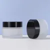Frost Glass Cream Jar Bottle 5g 10g 15g 20g 30g 50g 100g Empty Container Cosmetic Jars with Black Cap