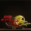 التماثيل الزخرفية التماثيل الصينية Zen Root Art محاكاة ترحيب الصنوبر الأخضر النباتات المنزل غرفة المعيشة الشرفة الديكور بونساي زخارف دخن ناعمة 220919