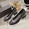 Nowe buty dla kobiet oryginalne skórzane 4,5 cm szorstkie obcasy wiosna jesień luksusowe designerskie buty pompki obuwie Size35-40