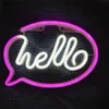 Светодиодные лампы светодиодные световые легкие инопланетные радуги Hello Sign Sign Lamp Art Decor для игровой комнаты спальня домашняя вечеринка праздничные украшения рождественский подарок