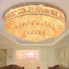 Kryształowe światła sufitowe LED Oprawa okrągłe lśniące lampy sufitowe American Luksusowa powierzchniowa montowana wisząca wisior z zdalną średnicą sterownika 80 cm do 120 cm
