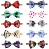 Vêtements pour chiens L Noeuds papillon Bk Pet Bowties Cou Arcs avec collier réglable Toilettage Bowknot pour Noël Anniversaire Vacances Va Packing2010 Amk36