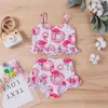 Traje de ba￱o para mujeres Baby Girl Flamingo Donut Impresi￳n Bikini Set Ruffle Batims traje de ba￱o 6M-4Y Ni￱os para ni￱os Traje de ba￱o de verano