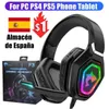 Cuffie Cuffie stereo 9D Gamer Cuffie da gioco per PC con microfono Altoparlante da 50 mm RGB LED Auricolare cablato per telefono PS4 PS5 T220916