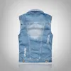 Gilet da uomo Gilet di jeans da uomo Giacca da uomo senza maniche Gilet casual da uomo Primavera Jean Cappotto strappato Slim Fit Giacca da uomo Cowboy Gilet Homme 6XL 220919