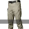 Herrbyxor 2022 City Tactical Cargo Men Combat Swat Army Military Cotton Många fickor sträcker flexibla man avslappnade byxor xxxl