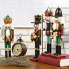 Dekorativa f￶rem￥l Figurer 30cm38cm Nutcracker Puppet Soldier Decoration Creative Vintage Gift Christmas Wood Wood Pendant Handcraft Ornament Home 220919