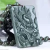 Collier pendentif chinois 100% naturel néphrite hetian Jade Lifelike Dragon Jade217p