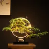 装飾的なオブジェクト図形中国の禅ルートアートシミュレーションウェルカムパイングリーン植物ホームリビングルームポーチ装飾ボンサイソフトデコレーションオーナメント220919