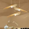 Lampy wiszące bambus sztuki lampy led wiklinowych e27 chiński w stylu zawieszenie dom wewnętrzny jadalnia kuchnia oprawca