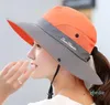 Imperm￩able upf 50 Sun Hat Bucket Summer Men Femme P￪che Boonie Chapeau Sun Sun UV Protection longue grande