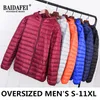 Parkas pour hommes hommes automne hiver veste grande taille 11XL 5XL hommes ultralégers emballables à capuche doudoune bouffante manteaux 220919