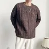 Herrtröjor Herr Tassel Bedömd män Pullover Tröja Autumn Fashion Casual Loose Thick O-Neck Wool Sticked Harajuku Streetwear