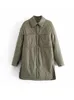 Dames down parkas icclek shirts jassen dunne parka oversized shirt jassen femme legergreen bovenkleding bf lange mouw kaki jas 220916