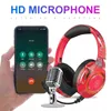 Kulaklıklar Hifi Stereo Kablosuz Kulaklıklar Mikrohpon Katlanabilir RGB LED Telefon Oyun Seti Oyuncu 400mah Müzik Bluetooth Kulaklıklar T220916