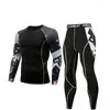 Men's Tracksuits Fitness Thermal Underwear Compression T-shirt Tights Cold Winter Running Sportswear Quality Suit