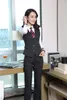 レディースツーピースパンツパンツとトップベストのウエストコートを備えたフォーマルウィメンズビジネススーツエレガントな女性オフィスユニフォームスタイル