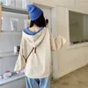 Women's Hoodies Women With Hat Panelled Spring-autumn Thin Leisure Pullovers Hooded Flesh Kawaii Students Korean-style Sweatshirts