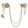 Pins Brooches Vintage Bronze Unisex Women Men Gear Clock Chain Breastpins Steampunk Accessories 220916