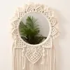 Mirrors Boho Macrame Tapestry Wall Hanging Mirror For Home Decoration Handmade Woven Art Decorative Room