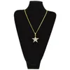 Iced Out Rhinestone Gold Hiphop Jewelry For Men Mini Star Charm Pendant Necklaces Pop Street Style Hip Hop ACcessories Whole207i