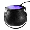 Décoration de fête Halloween Mist Maker Sorcière Chaudron Brouillard avec 12 LED à couleur changeante Fontaine d'eau Étang Horreur 220919