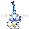 10 polegadas Recycler Hookahs Tubo de vidro Tubo de vidro Em linha, Bongos de pecolador de vórtice cabelos de óleo de vórtice de vórtice