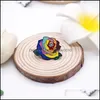 Pins Brooches Colored Flowers Red Yellow Green Blue Personality Creative Brooch Cute Cartoon Special Tide New Lapels Denim Badge C3 Dhamq