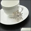 Pins Brooches Womens Winter Snowflake Clear Brooch Pin Wholesale C3 Drop Delivery 2021 Jewelry Dhseller2010 Dhxtr