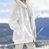 Women's Fur Faux Winter Warm Coat Zipper Plush Hooded Cardigan Loose Jacket Plus Size Hood Sweat-shirt Outwear Overcoat 220919