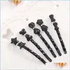 Hair Clips Barrettes Good Aandand Black Crystal Hairpin Barrettes Bow Hair Ornaments Clip Folder Banghua Hand Side Water Drill Card Dhooh