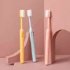 3 pièces/ensemble brosse à dents écologique manche en paille de blé poils de charbon de bambou adulte doux poils Ultra fins brosses à dents Cepillos De Dientes Para Adultos