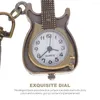 Pocket Watches Guitar Shape Key Ring Watch Student Hanging Vintage