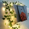 Diğer ev dekorasyonu 78 inç LED açık bahçe dekoratif rattan açık yeni yeşil yaprak güneş akçaağaç yaprağı ışık ipi