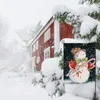 Drapeau de jardin à thème, décorations de noël, 30x45cm, pour vacances d'hiver, cour extérieure, bonhomme de neige, bannière en lin, décor de Festival