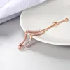 Länkarmband 11 färg rosguld silver söt armband med bling zircon baguette sten för kvinnor modesmycken 2022