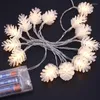 Cordes À Piles 1.2M 10 Leds 2.5M Pomme De Pin LED Guirlande Lumineuse Pour L'extérieur Intérieur Noël Vacances Décoration De Fête De Mariage