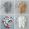 Rompers herfst winter baby warme kleren jongen meisje pure kleur romper baby flanel zachte fleece jumpsuit toddl 330