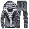 Men's Tracksuits Large Size M-5XL Winter Men Set Plus Velvet Sporting Suit Warm Thickened Sportswear Sweatsuit Two Piece Outfit Sets