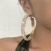 Hoop￶rh￤ngen lyxiga damer Big Circle Full Crystal Gold Shiny Diamante Wholesale Party Jewelry Gifts Drop