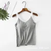 Camisoles Tanks Summer's V-NeckCamisole Thin Style Lace with Chest Pad Halter Base Sling