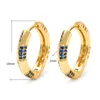 Orecchini a cerchio ESSFF color oro appeso ragazza moda donna alta qualità piercing cristallo blu zirconi cerchio cerchi femminili