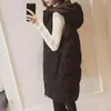 Kvinnors v￤star hoodie waistcoat v￤st kvinnor plus storlek gilet casual ￤rml￶s svart l￥ngjacka kappa kvinnlig vinterutkl￤der