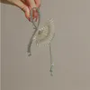 Clip per capelli con nappa lunga a forma di ventaglio semplice da donna Artiglio per capelli Clip per coda di cavallo traforata elegante e retrò Accessori donna Copricapo