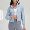 Cremallera Casual Fitness Jacket Loose Running Yoga Coat Mujer Top Sun Protection Sports Gym Shirt