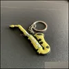 Key Rings Fashion Classic Guitar Keychain Sile Key Ring Musical Instruments Pendant Accessories For Man Women Gift C3 Drop Delivery 2 Dh5Nj