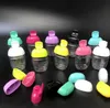 Bouteilles de désinfectant pour les mains de 30 ml en plastique PET demi-rond bouteille à capuchon rabattable enfants portent un conteneur de désinfectant SN4695