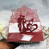 Greeting Cards 10pcs European Laser Cut Wedding Invitations 3D Tri-Fold Diamond Ring Elegant Party Favor Decoration 220919